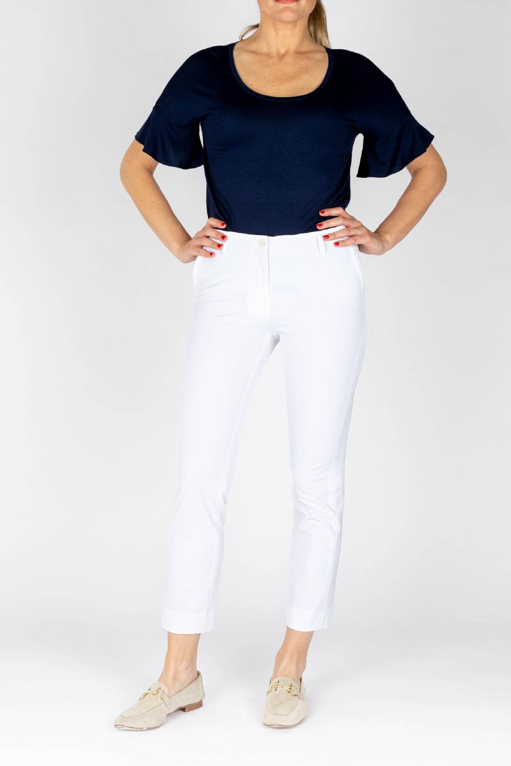 L.Pucci Pantaloni modello gamba stretta tessuto tecnico stretch colore bianco Fino Al -60%