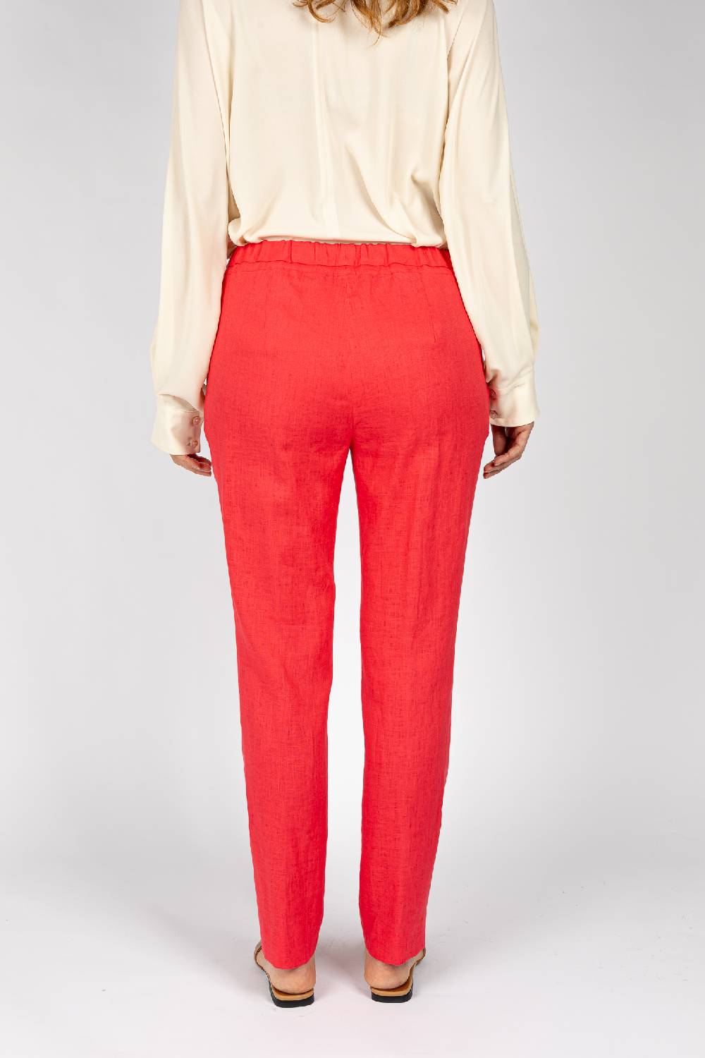 L.Pucci Pantaloni colore corallo, linea morbida Vendite Flash