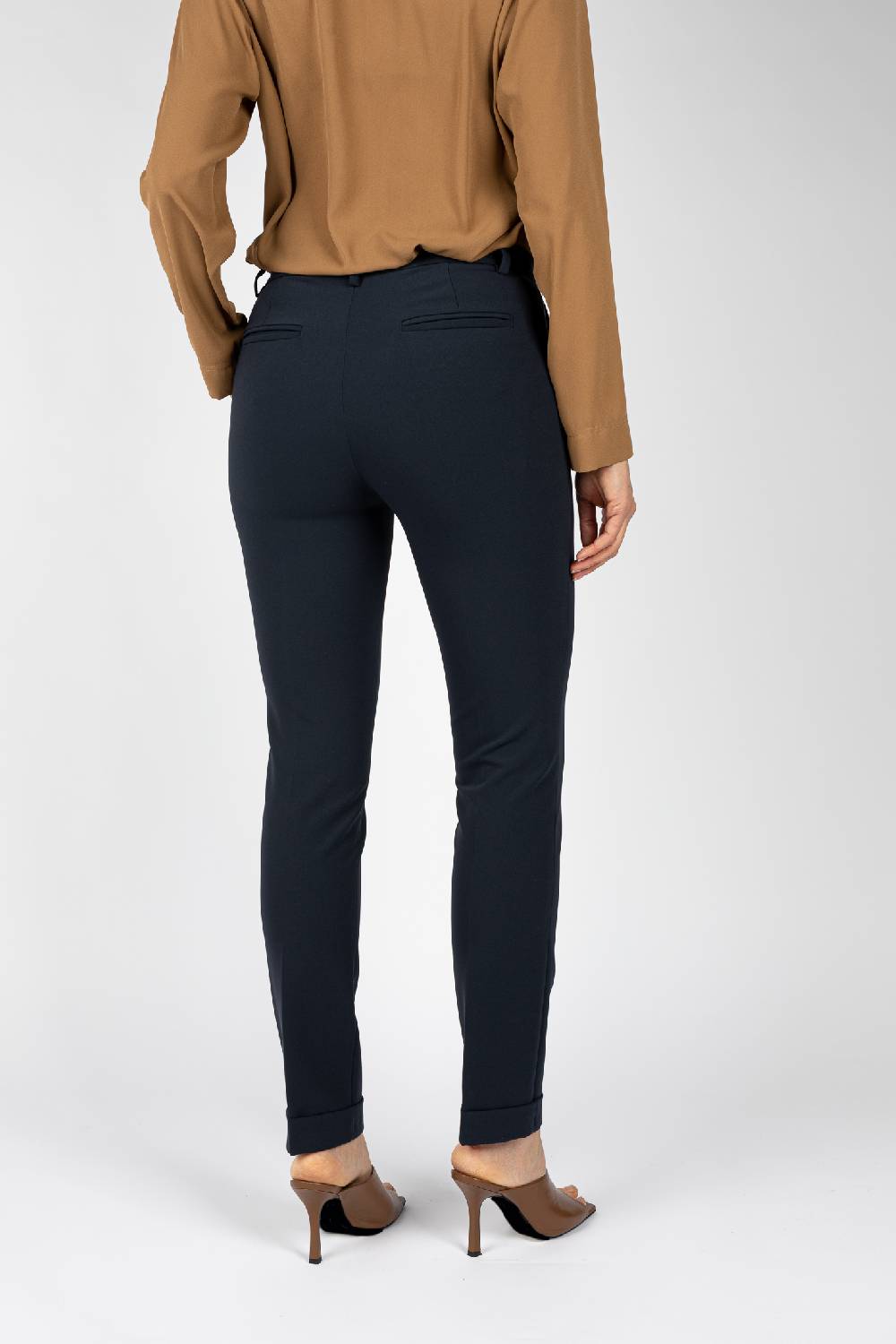 L.Pucci Pantaloni gamba regolare con rovescia colore blu Italia