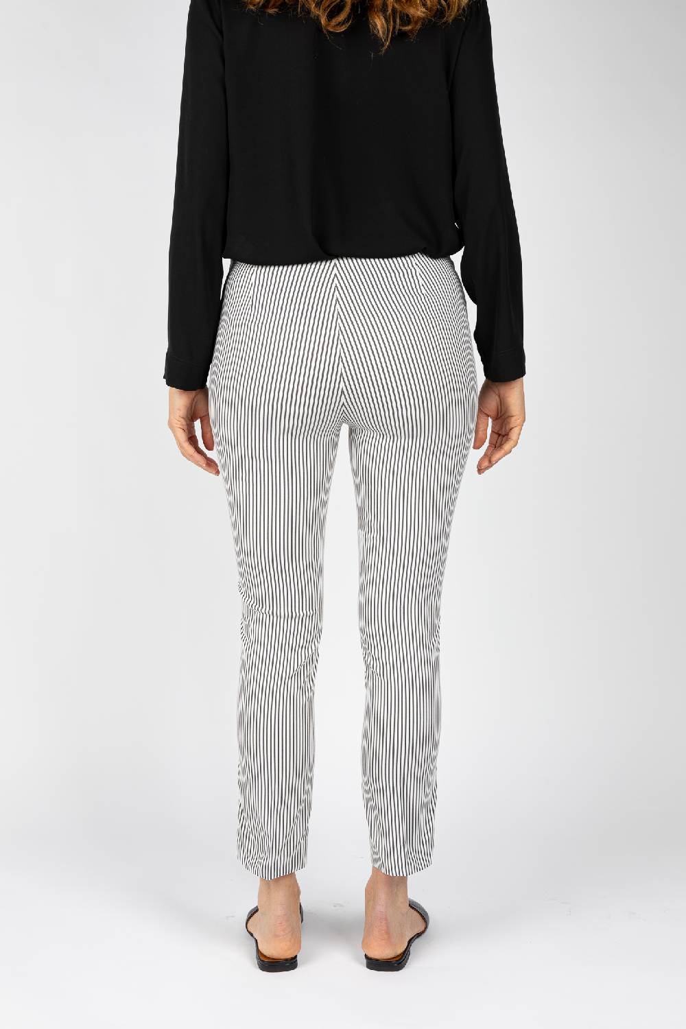 L.Pucci Pantaloni a riga colore nero da donna linea stretta Qualità Garantita