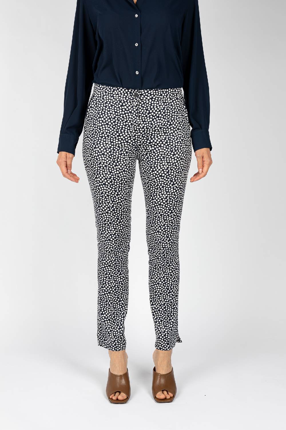 L.Pucci Pantaloni da donna blu linea dritta spacchetti al fondo Promozione Limitata