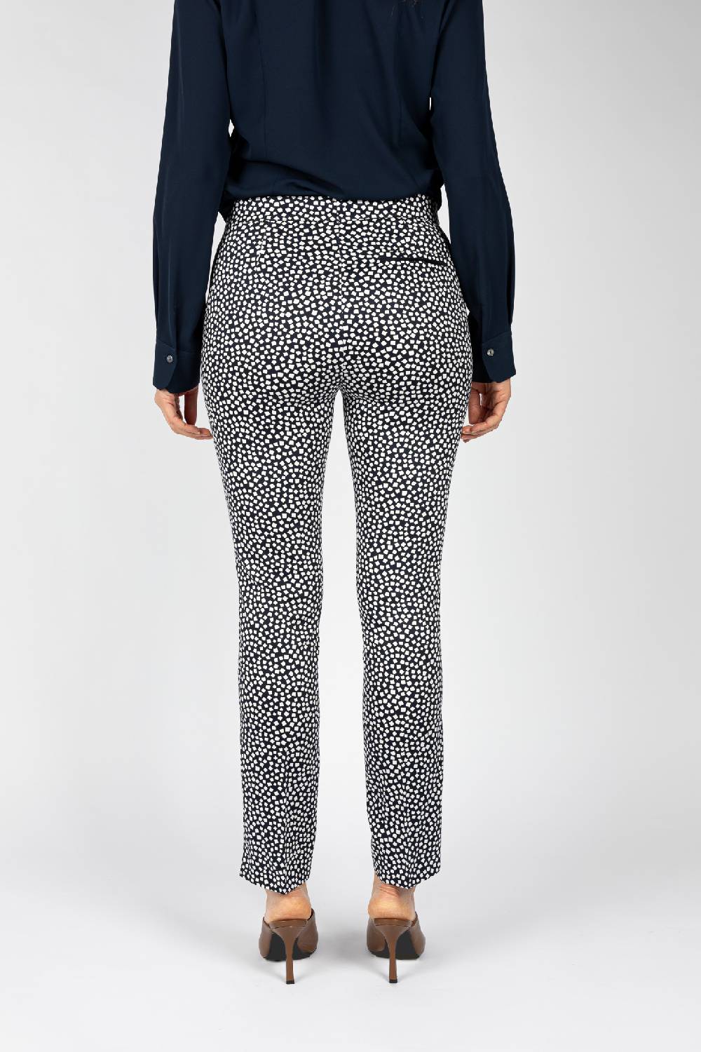 L.Pucci Pantaloni da donna blu linea dritta spacchetti al fondo Promozione Limitata