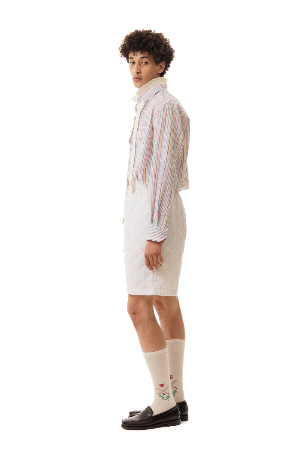 Lc23 Quilted Popeline Shorts Cream Affare Del Giorno