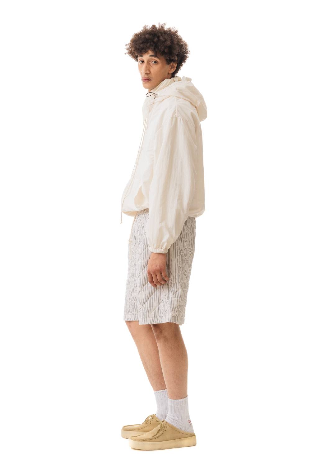Lc23 Quilted Popeline Shorts Cream-Black Prezzo Ridotto