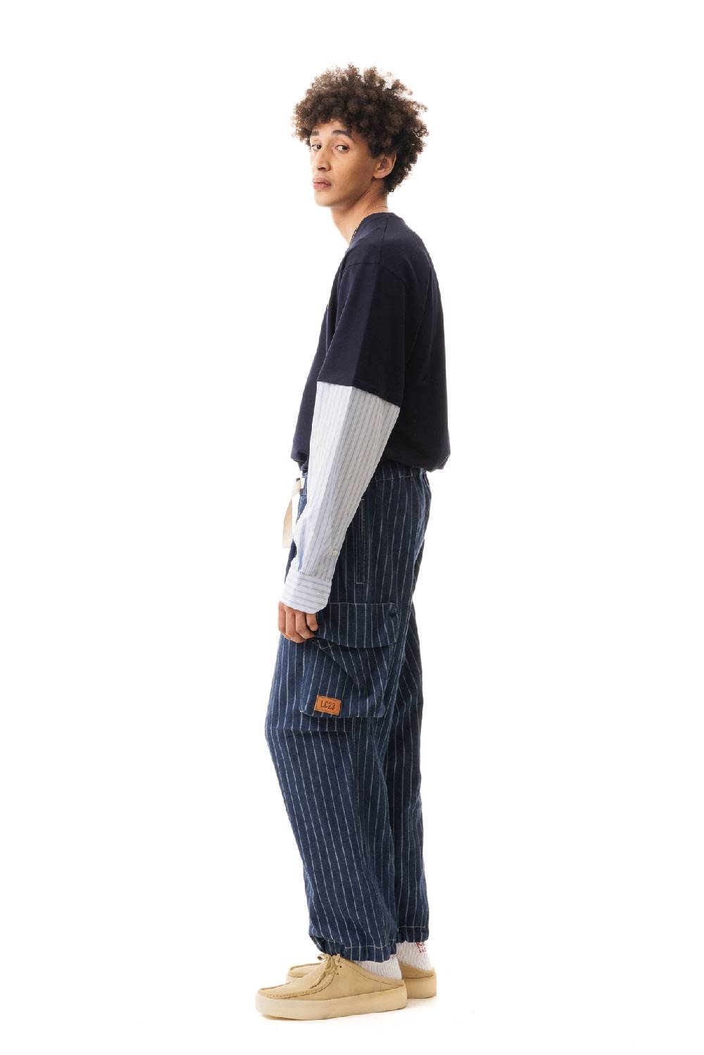 Lc23 Gessato Denim Cargo Pants Novità