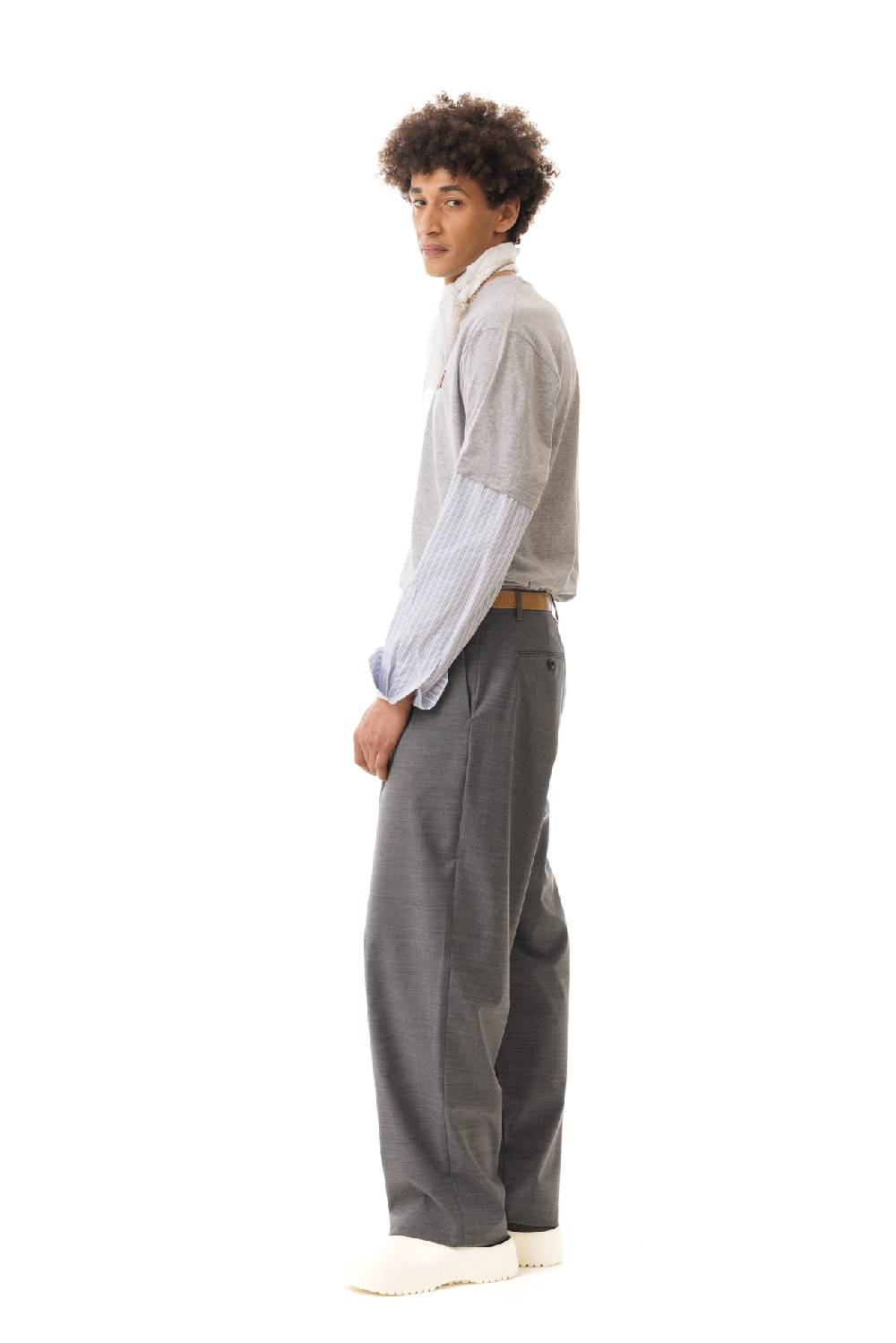 Lc23 Nylon-Wool Trousers Grey Economico