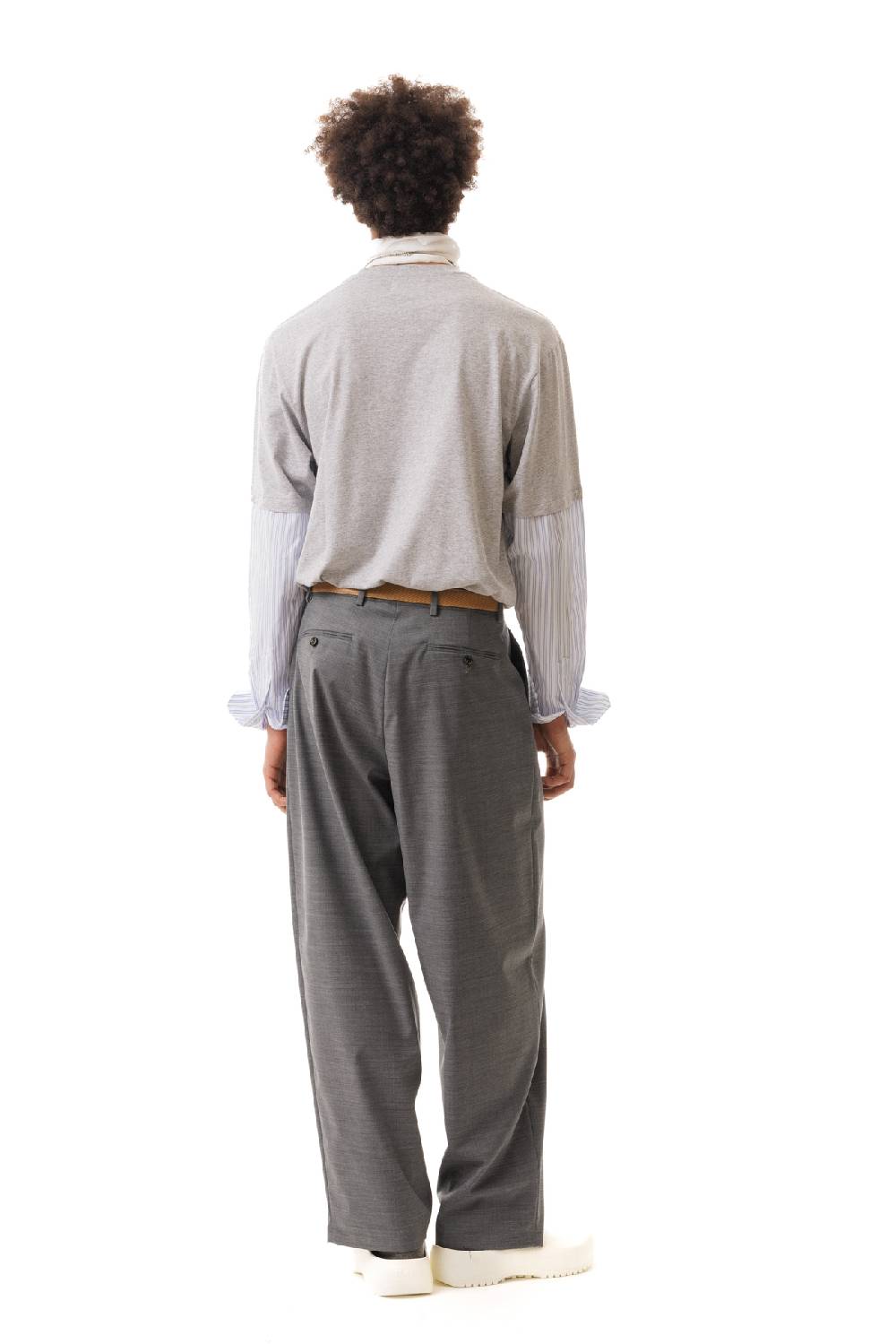 Lc23 Nylon-Wool Trousers Grey Economico