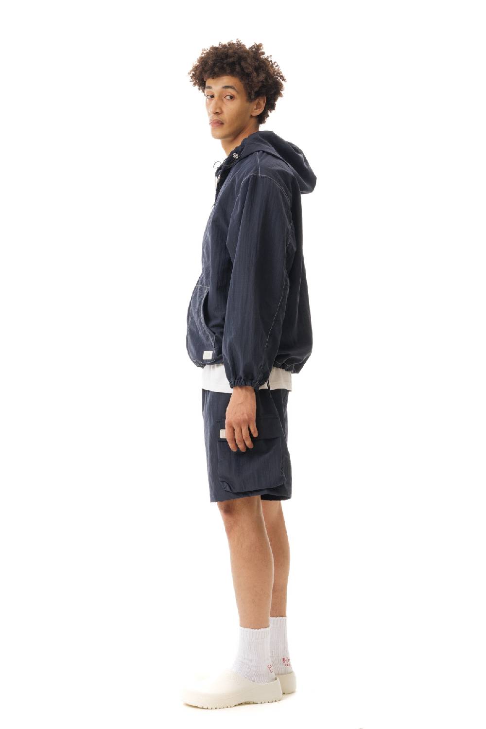 Lc23 Nylon Hooded Jacket Navy Vendita Calda