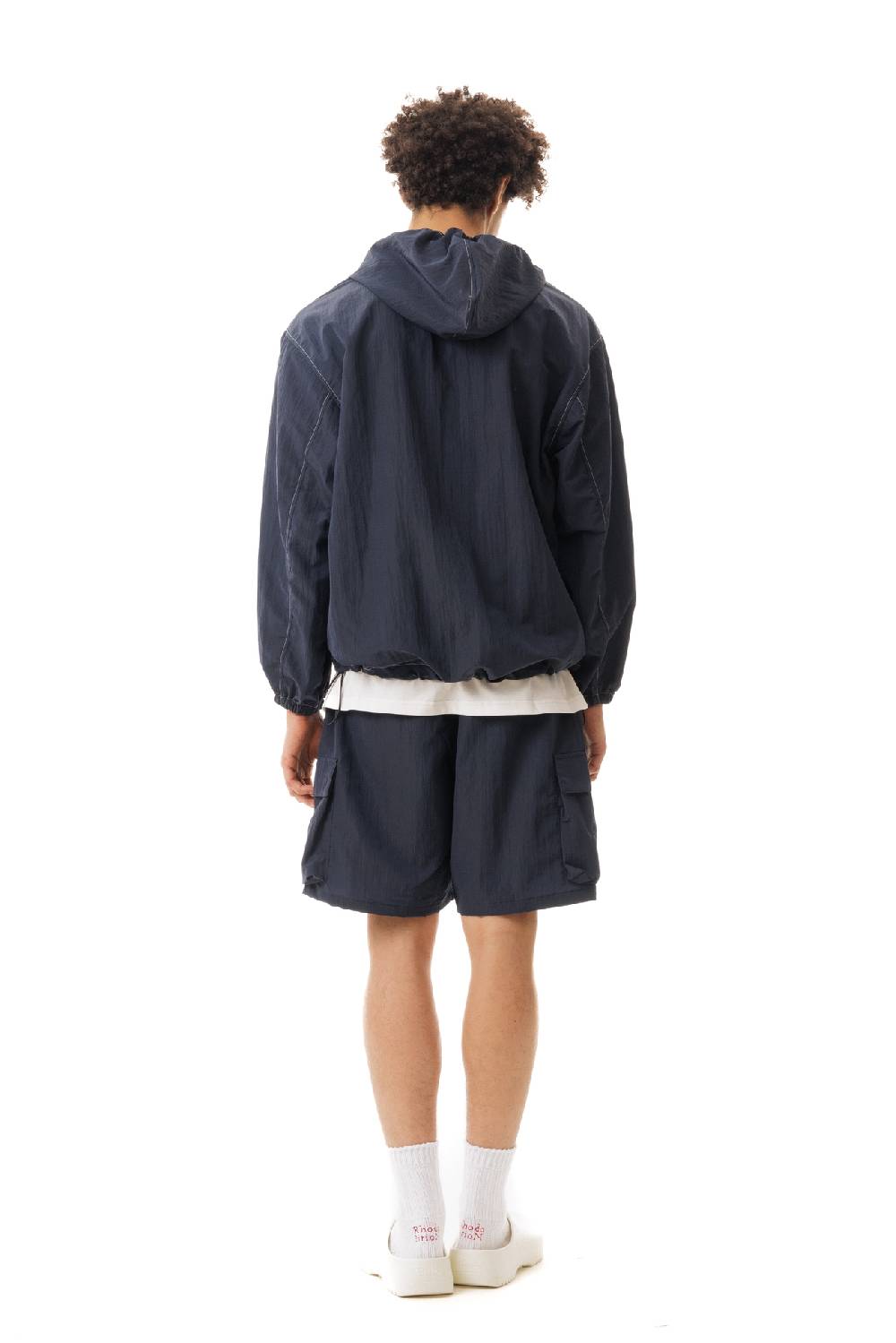 Lc23 Nylon Hooded Jacket Navy Vendita Calda