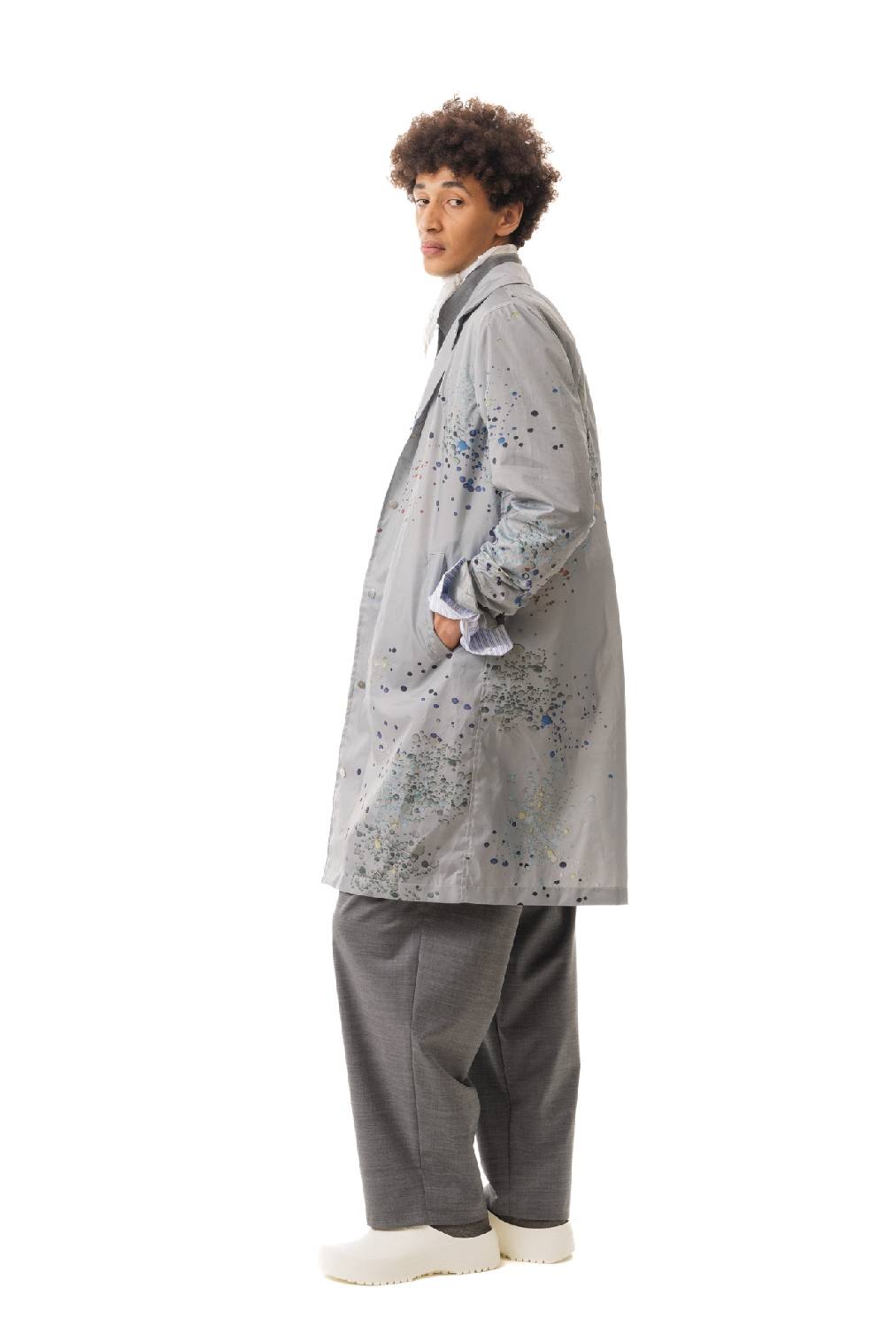 Lc23 Splash Printed Nylon Coat Vendita Economica