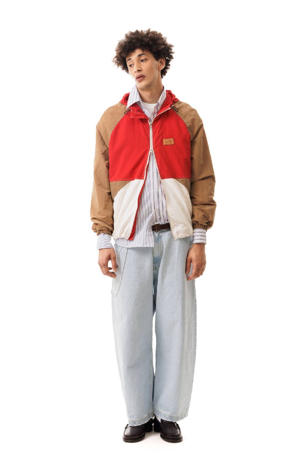 Lc23 Nylon Color-Block Hooded Jacket Red I Più Venduti