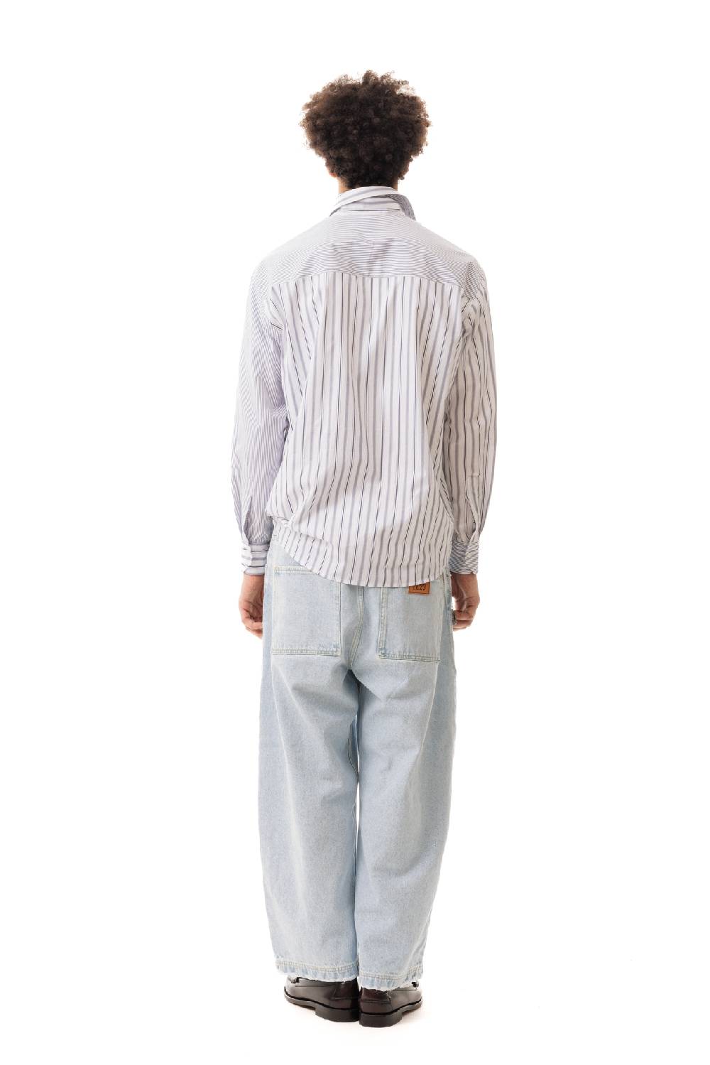 Lc23 Double Popeline Stripes Shirt Navy In Linea