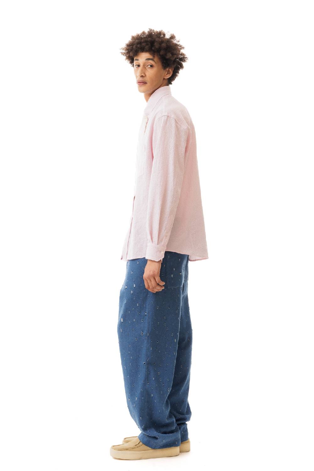 Lc23 Seersucker Shirt Pink Nuovo