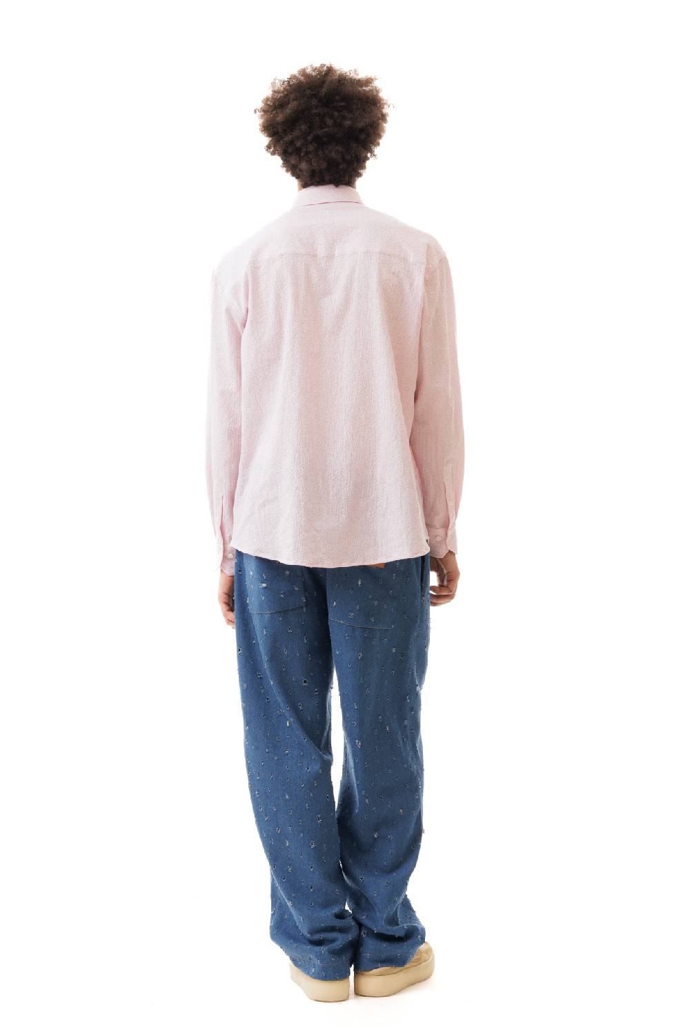 Lc23 Seersucker Shirt Pink Nuovo