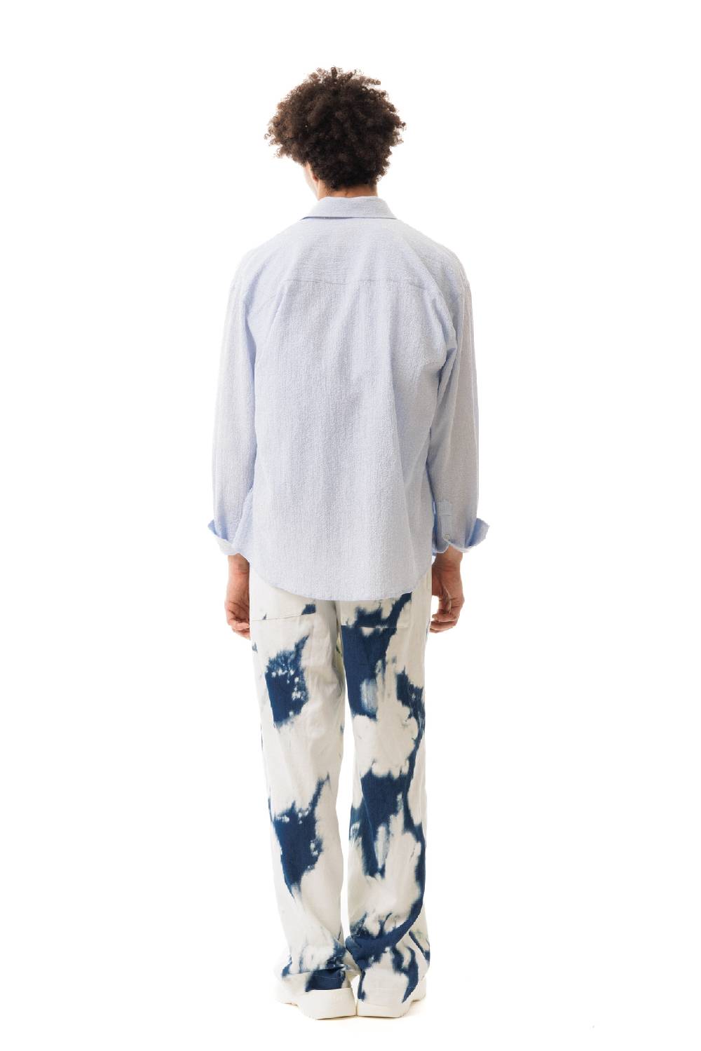 Lc23 Seersucker Shirt Blue Qualità