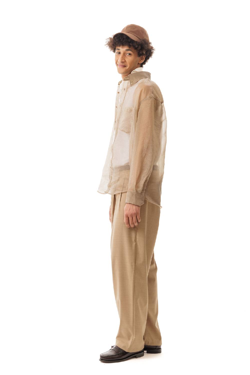 Lc23 Organza Nylon Shirt Beige Spedizione Gratuita