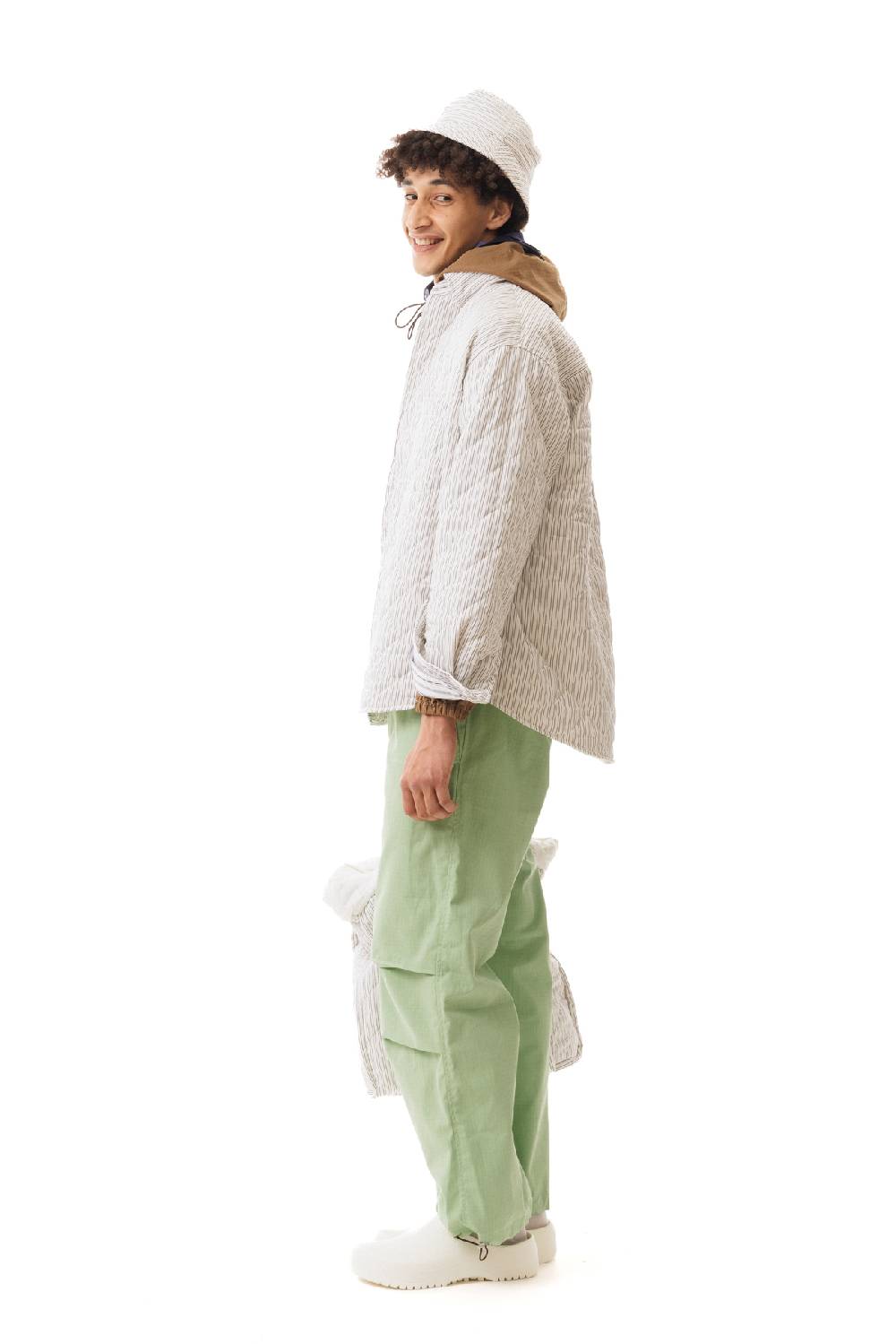 Lc23 Quilted Popeline Overshirt Cream-Black Qualità Garantita