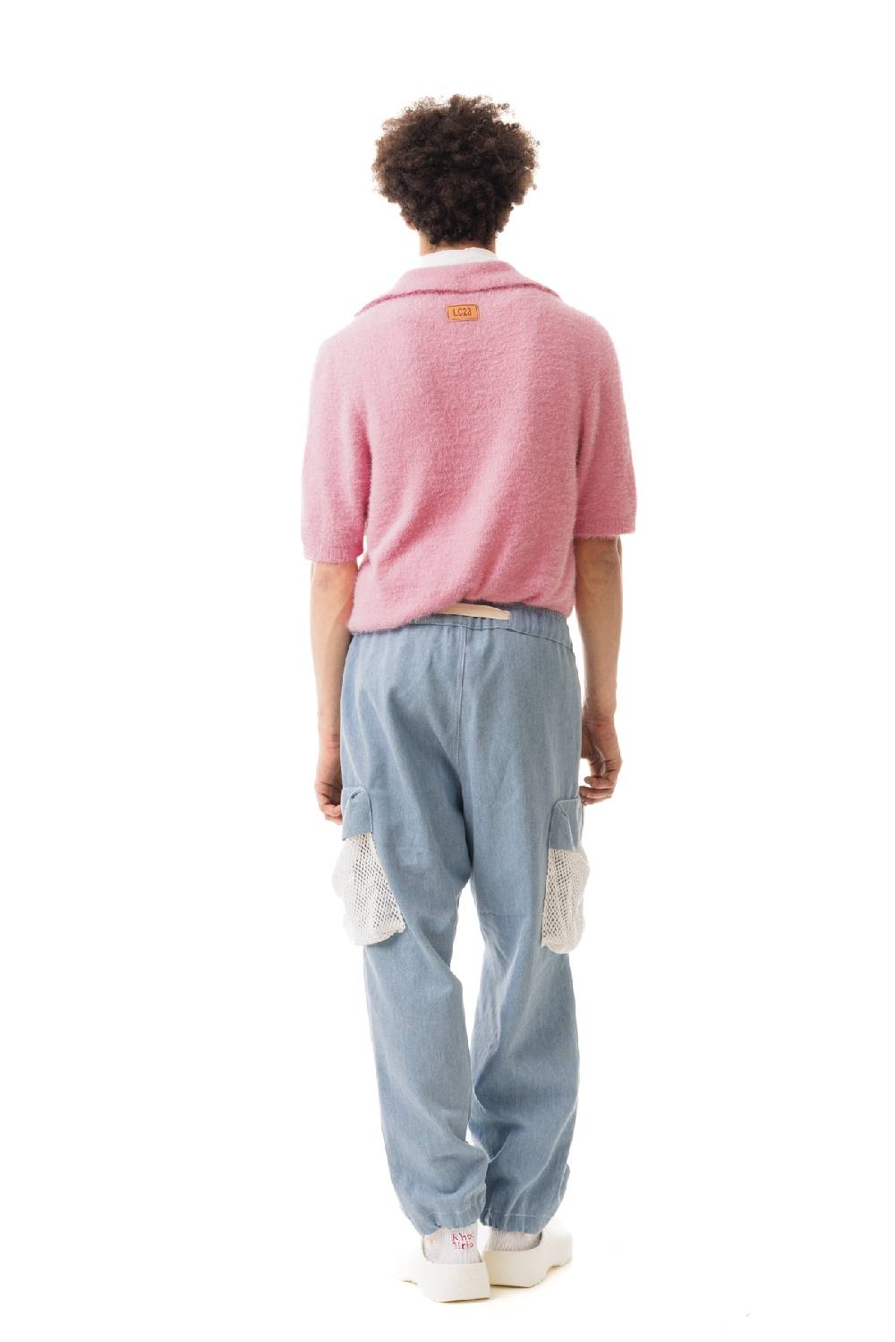 Lc23 Hairy Polo Sweater Pink Convenienza