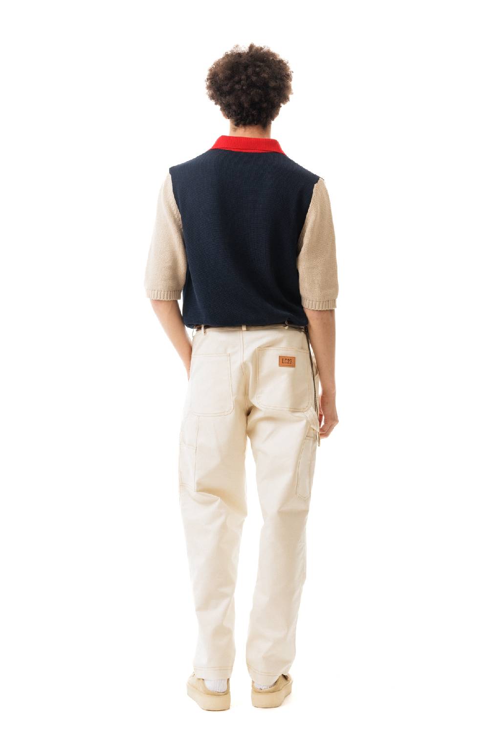 Lc23 Color Block Polo Sweater Navy Presa