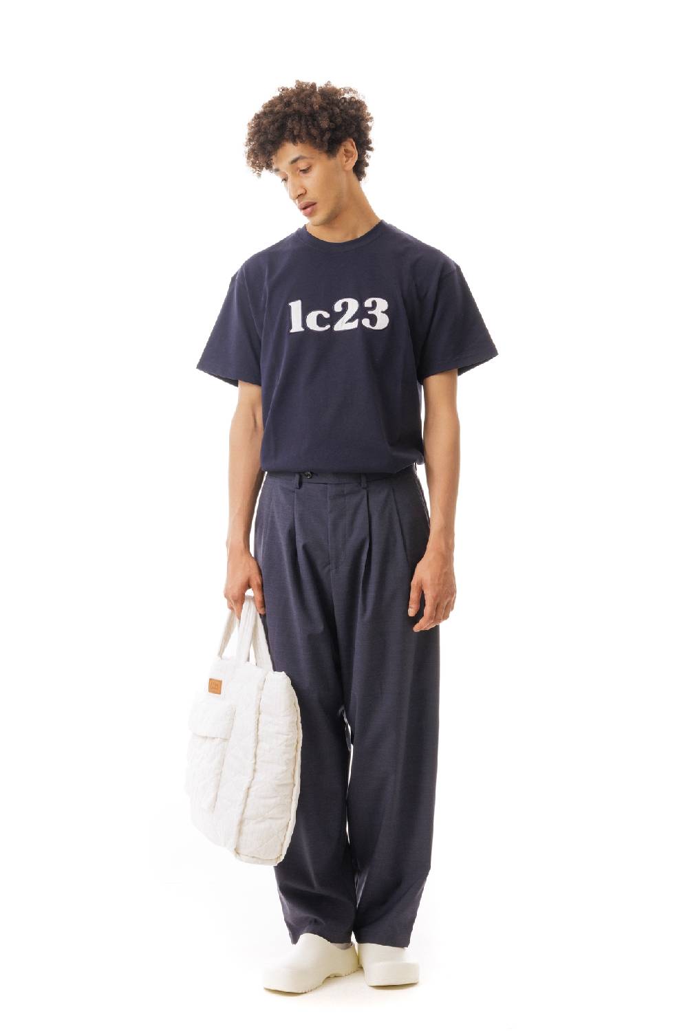 Lc23 Embroidered Popeline Logo T-shirt Navy Negozio