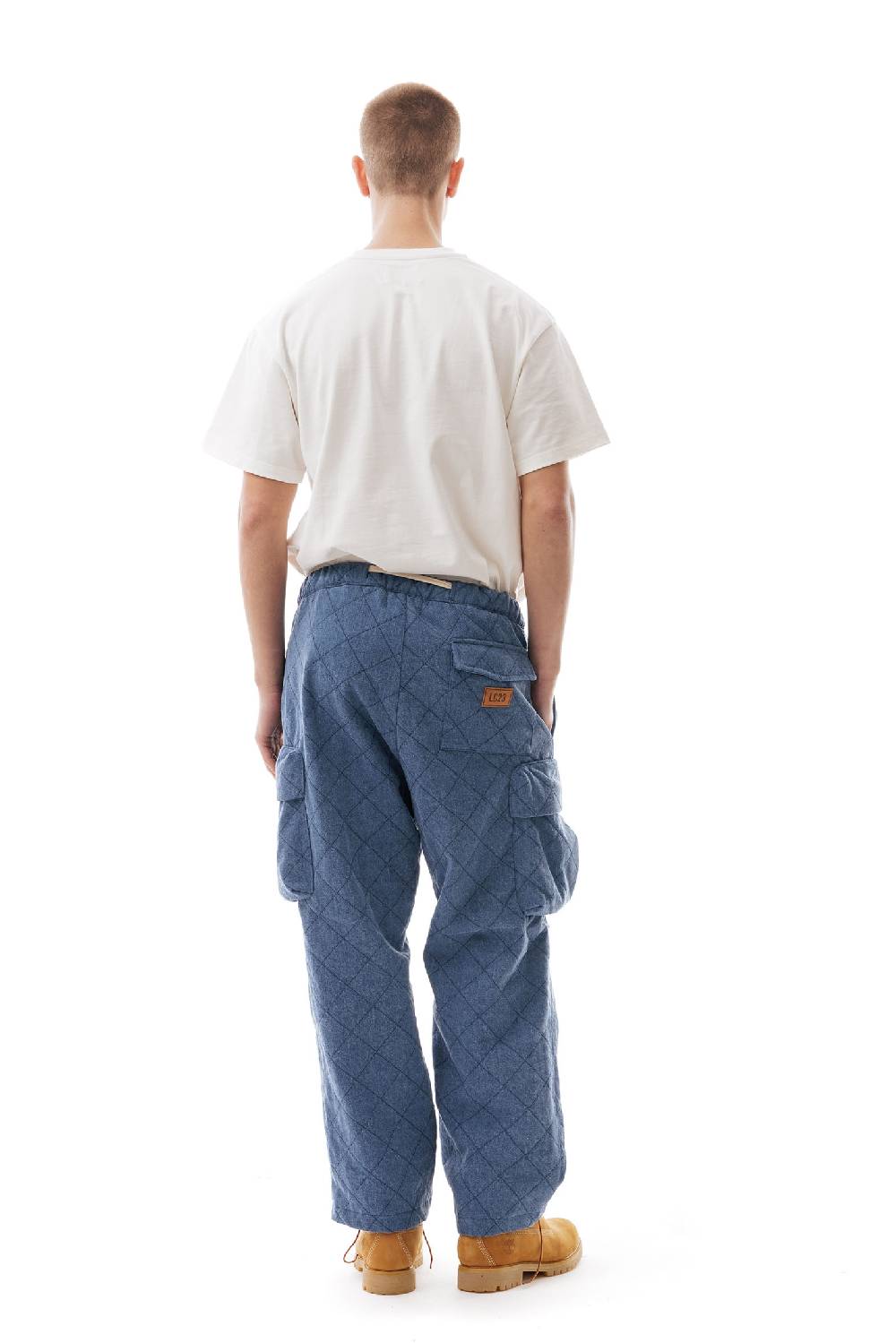 Lc23 Quilted Denim Cargo Pants In Linea