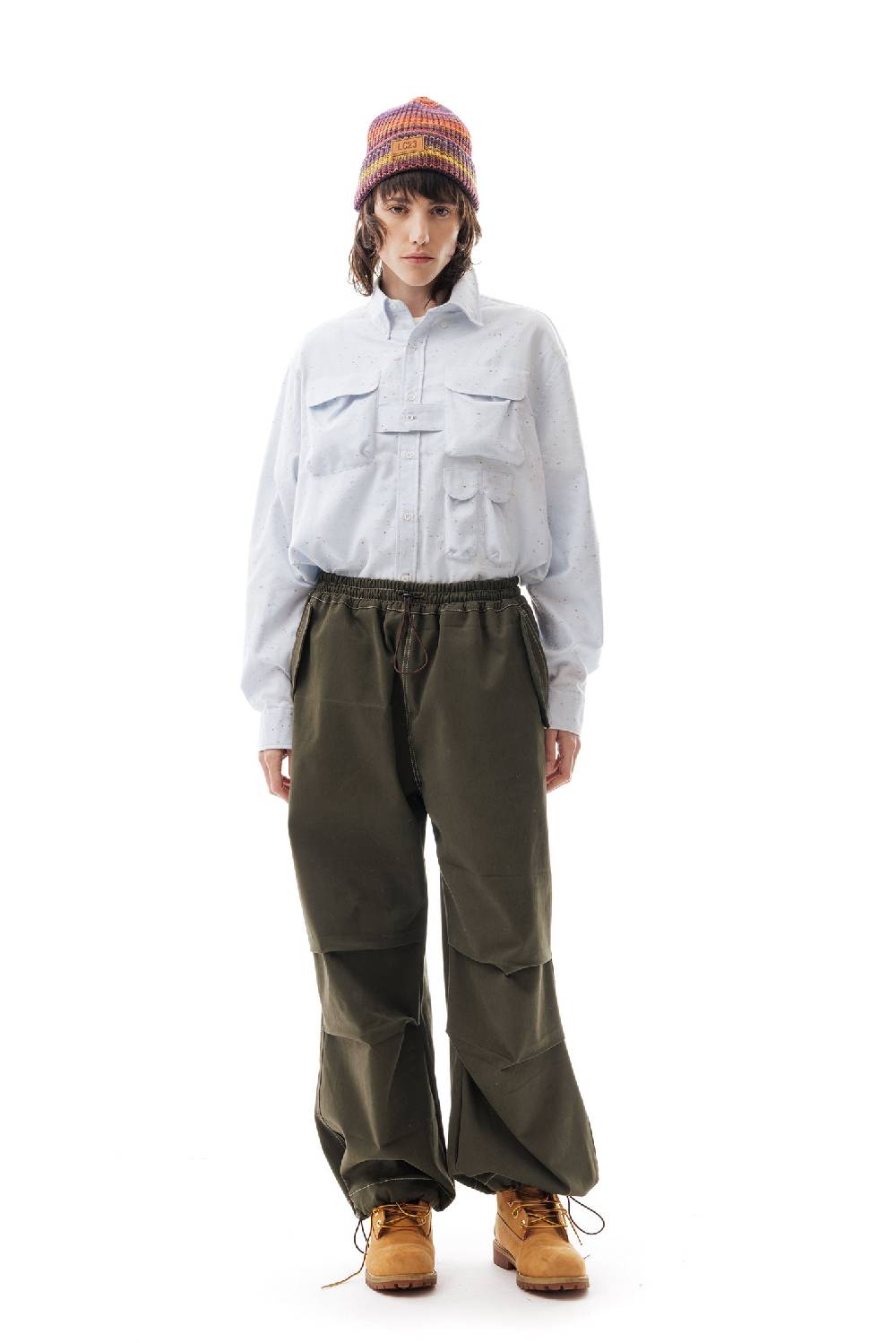 Lc23 Paracadute Pants Army Green Nuovo