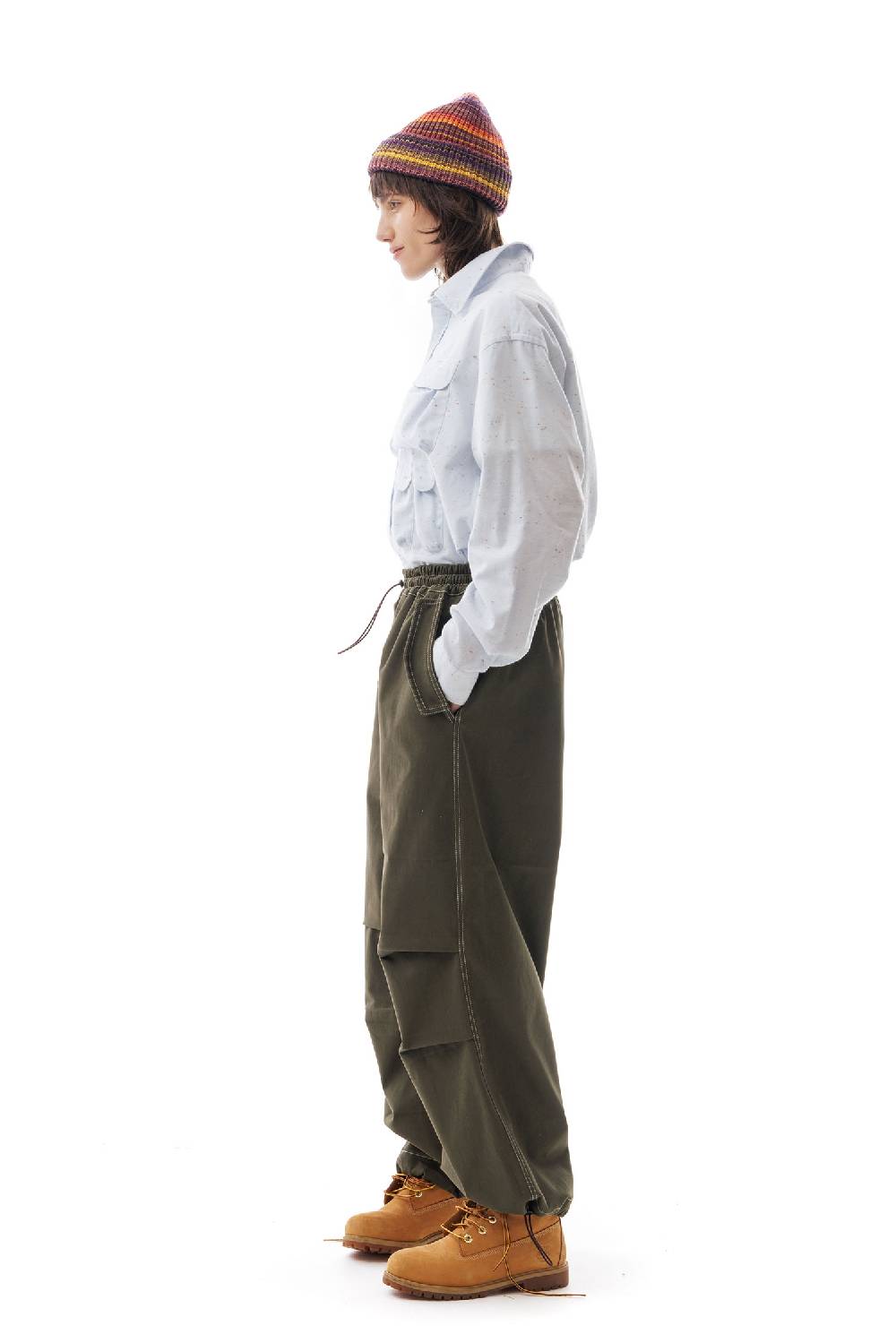 Lc23 Paracadute Pants Army Green Nuovo
