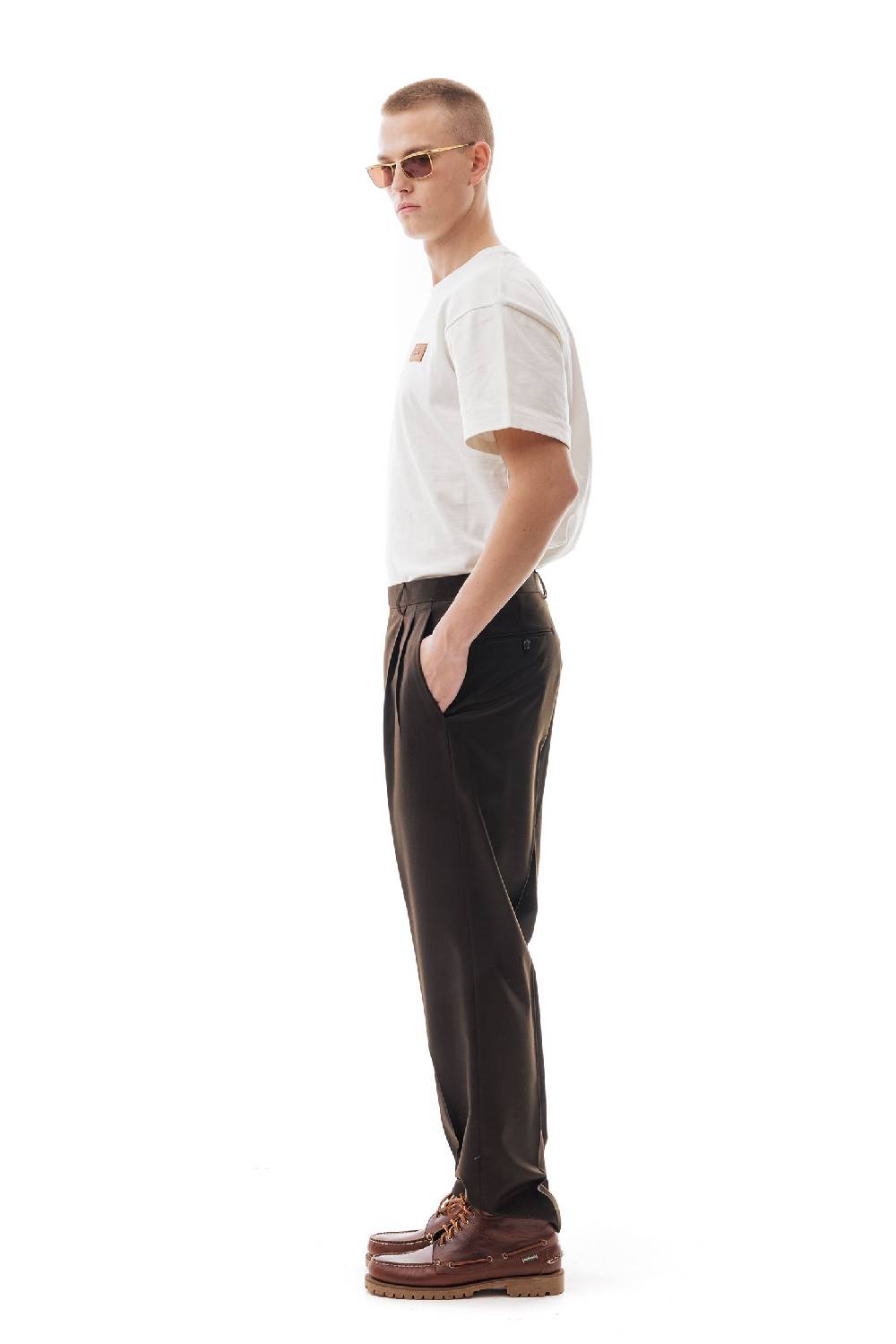 Lc23 Flannel Dark Brown Trousers Soddisfazione Garantita