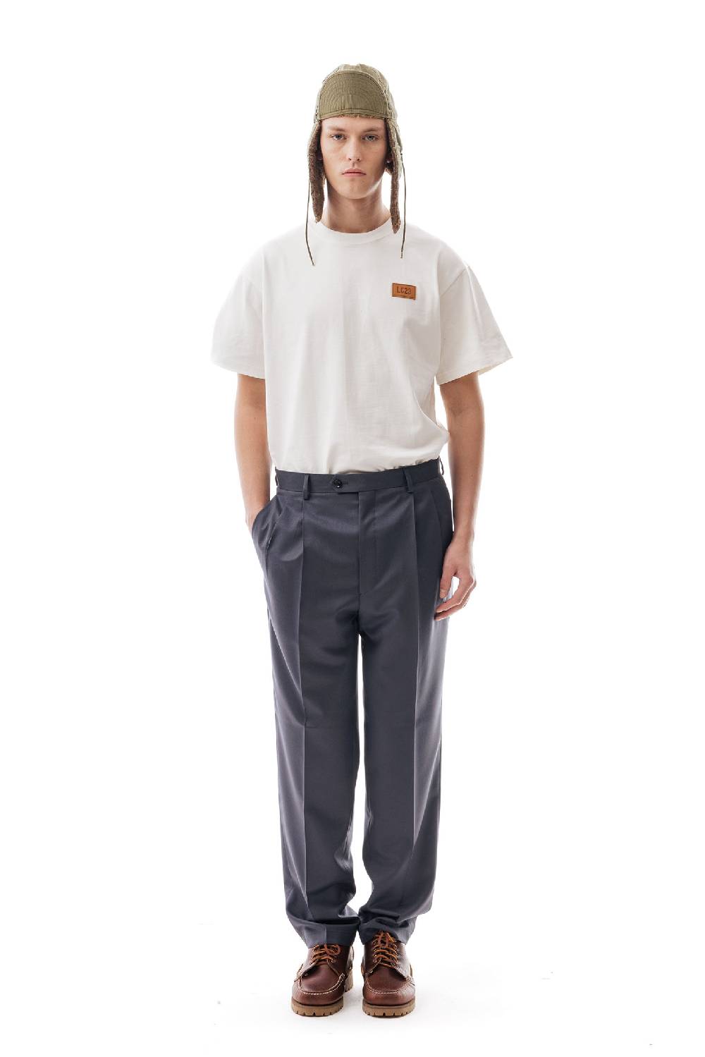 Lc23 Flannel Dark Grey Trousers Negozi Online
