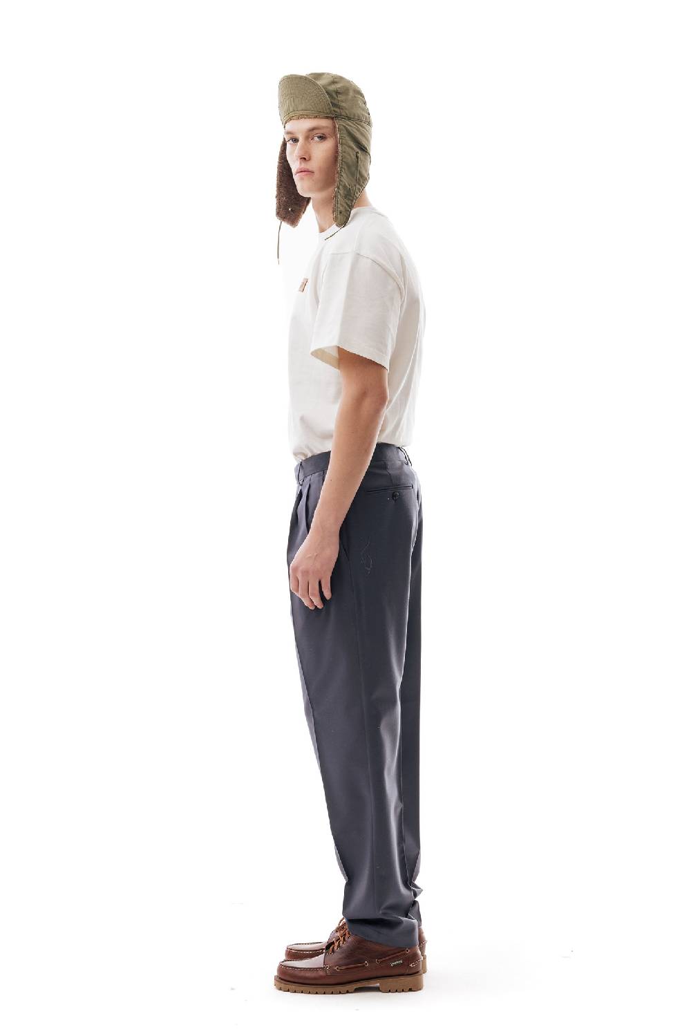 Lc23 Flannel Dark Grey Trousers Negozi Online