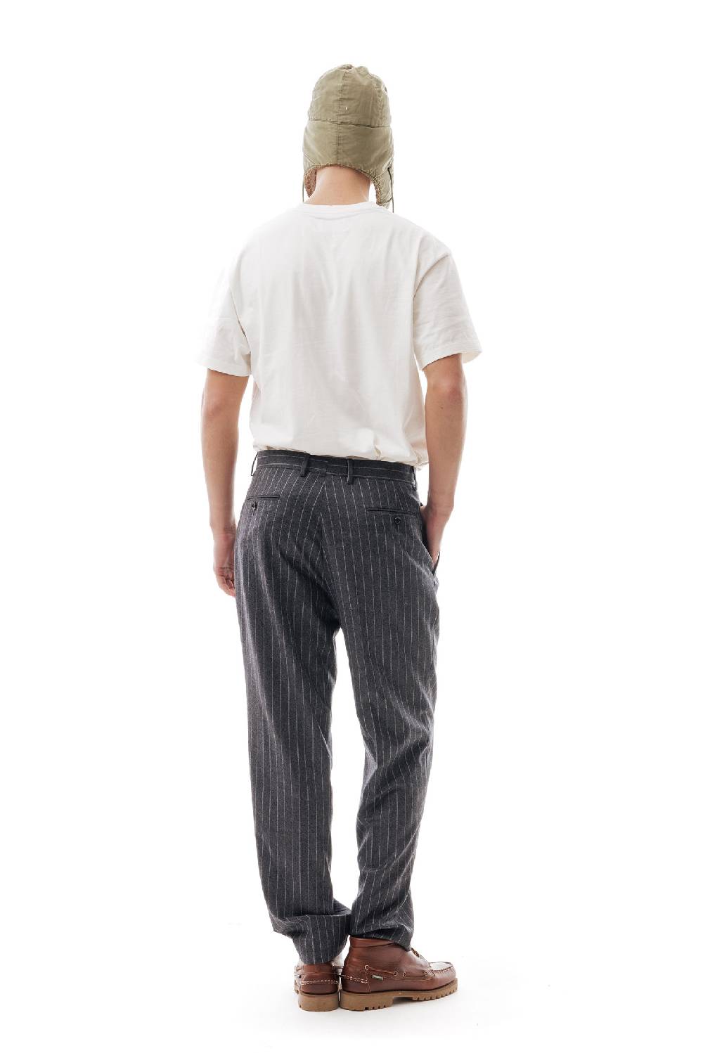 Lc23 Gessato Grey Trousers Consegna Veloce
