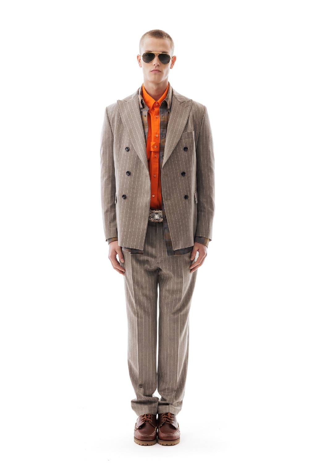 Lc23 Gessato Beige Blazer Affare Del Giorno