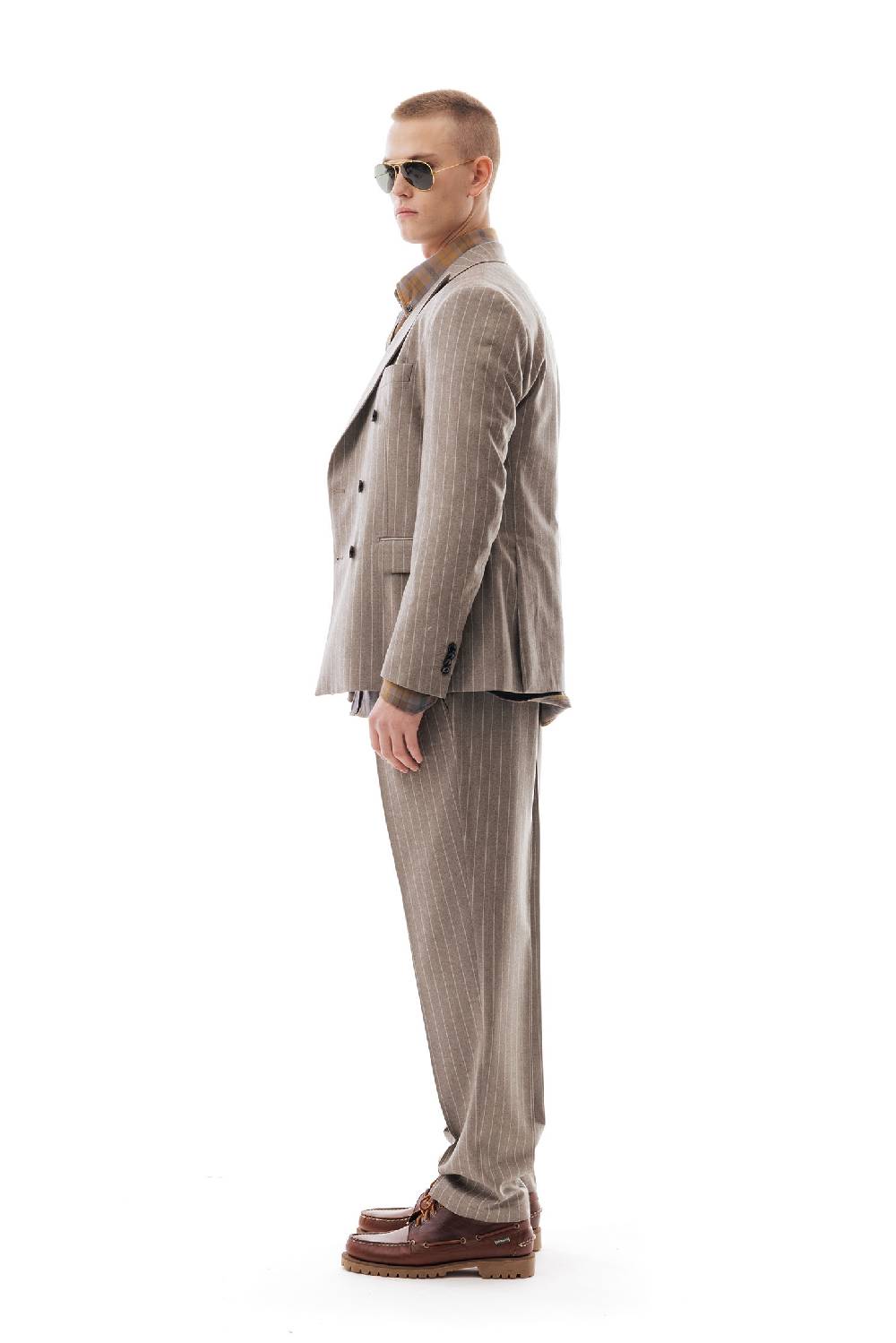 Lc23 Gessato Beige Blazer Affare Del Giorno
