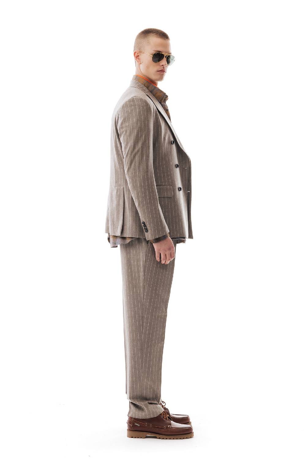 Lc23 Gessato Beige Blazer Affare Del Giorno
