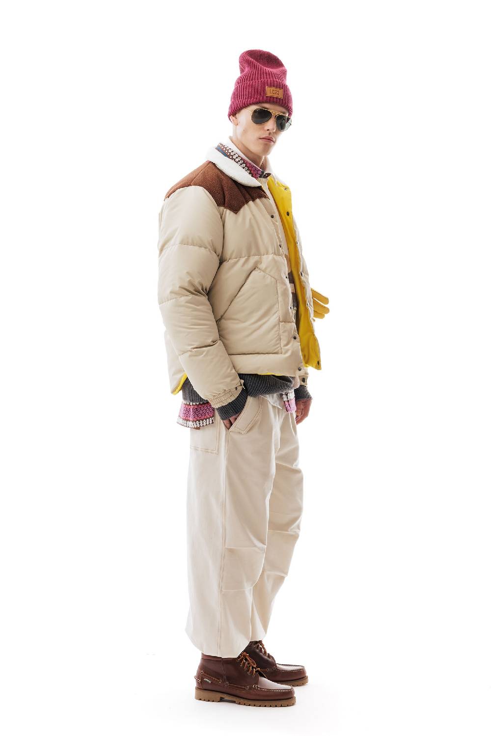 Lc23 Paneled Down Jacket Beige Presa