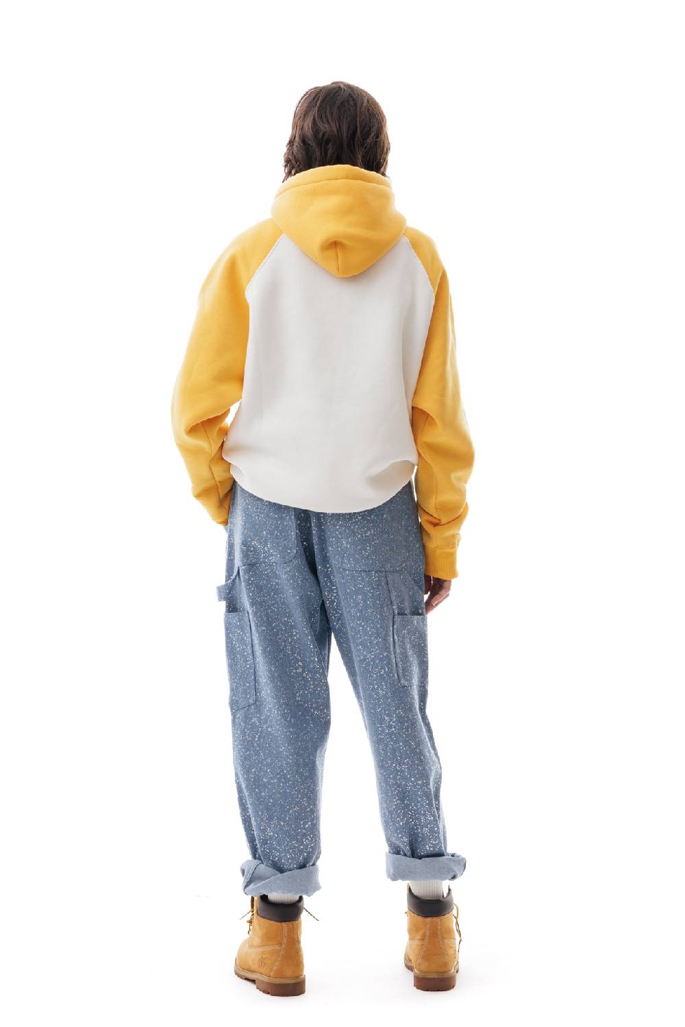 Lc23 Bicolor Hoodie Cream/Yellow In Vendita