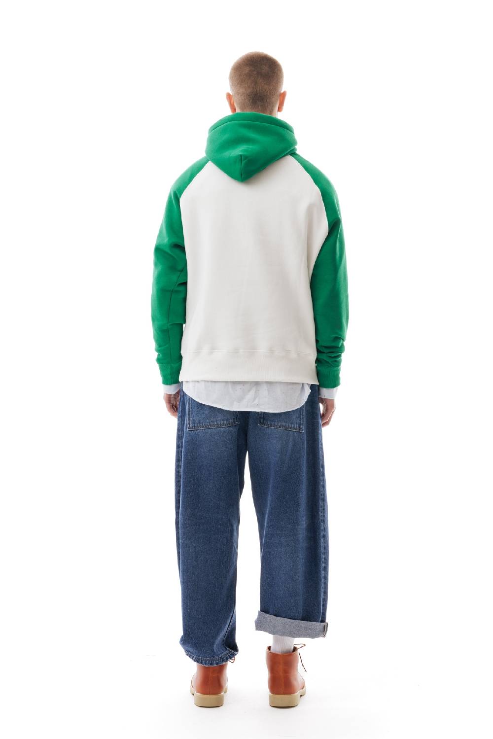 Lc23 Bicolor Hoodie Cream/Green Saldi