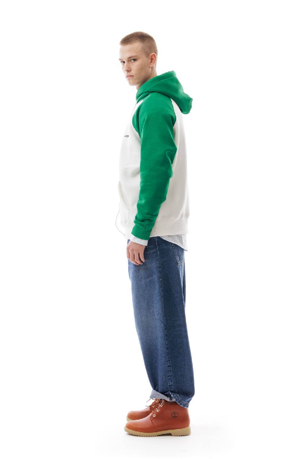 Lc23 Bicolor Hoodie Cream/Green Saldi