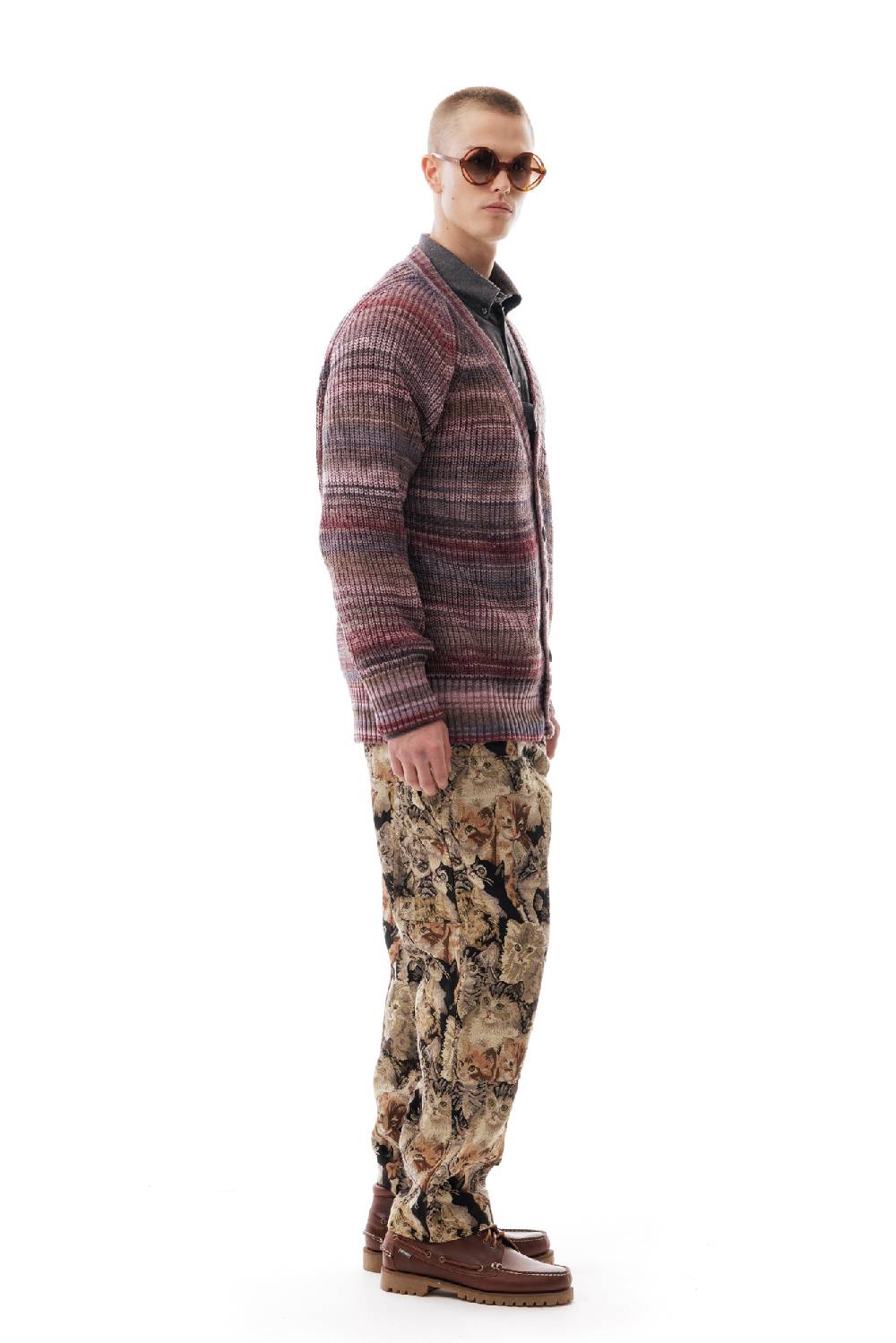 Lc23 Multicolor Cardigan Purple/Grey Vendita Calda
