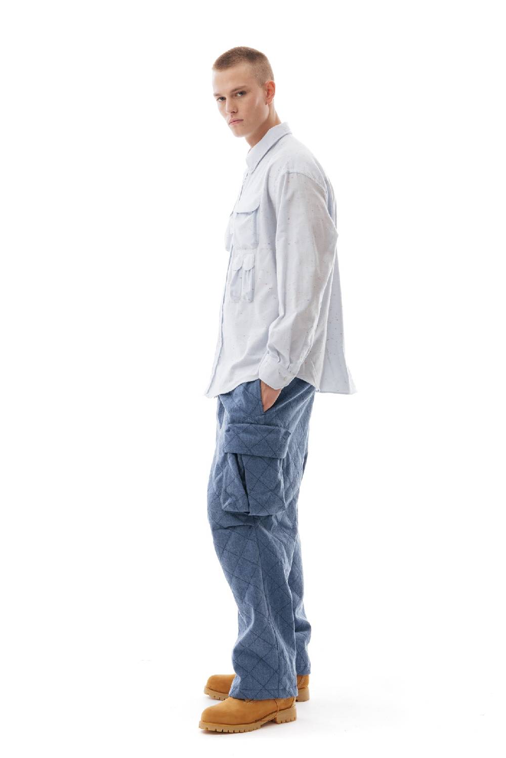 Lc23 Flannel Multipocket Shirt Blue Italia