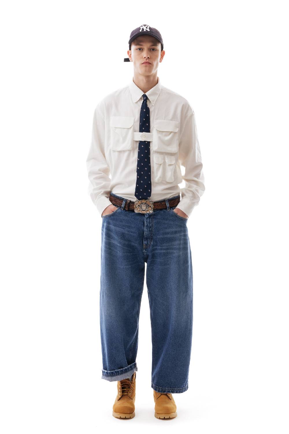 Lc23 Flannel Multipocket Shirt Cream In Linea