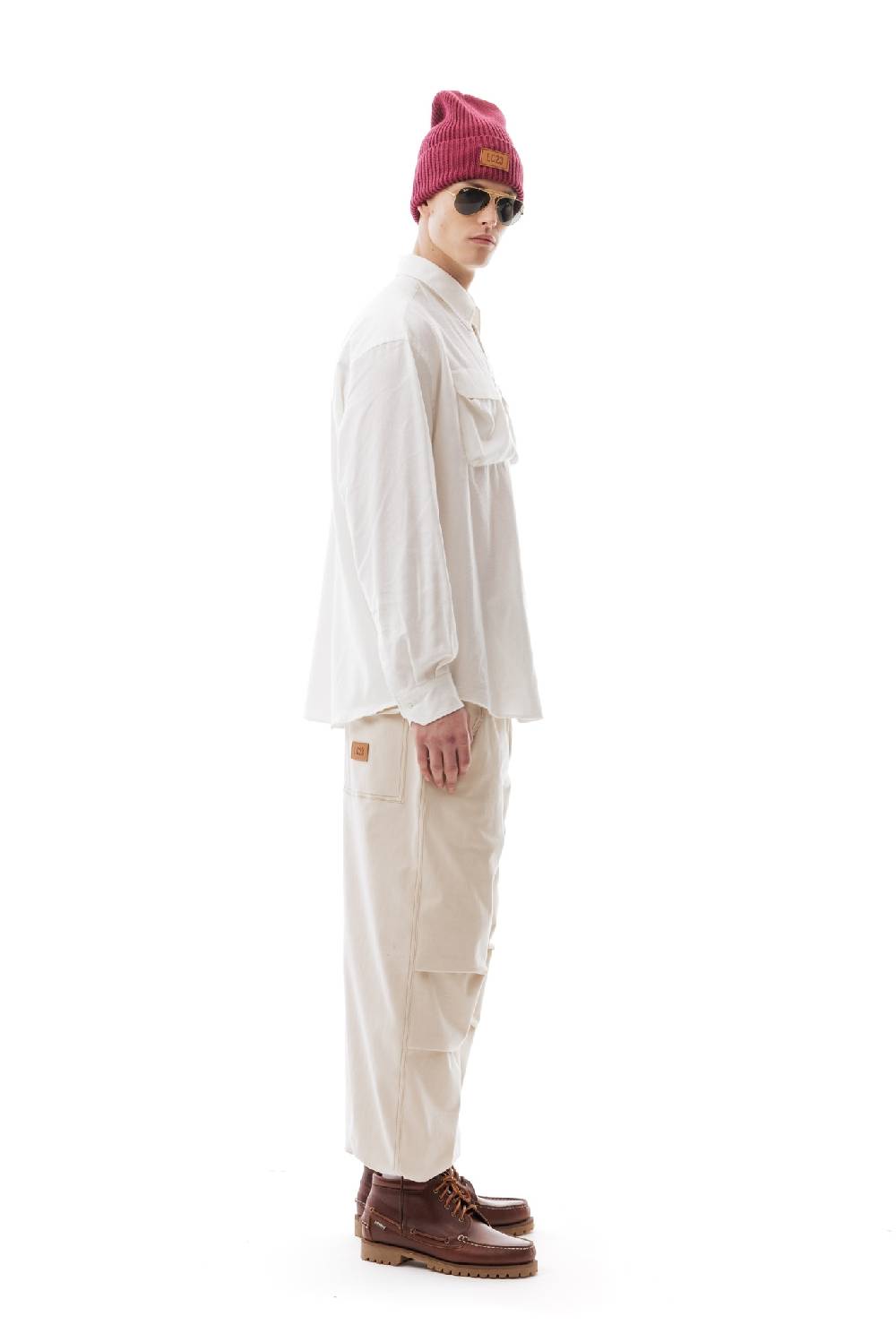 Lc23 Flannel Multipocket Shirt Cream In Linea