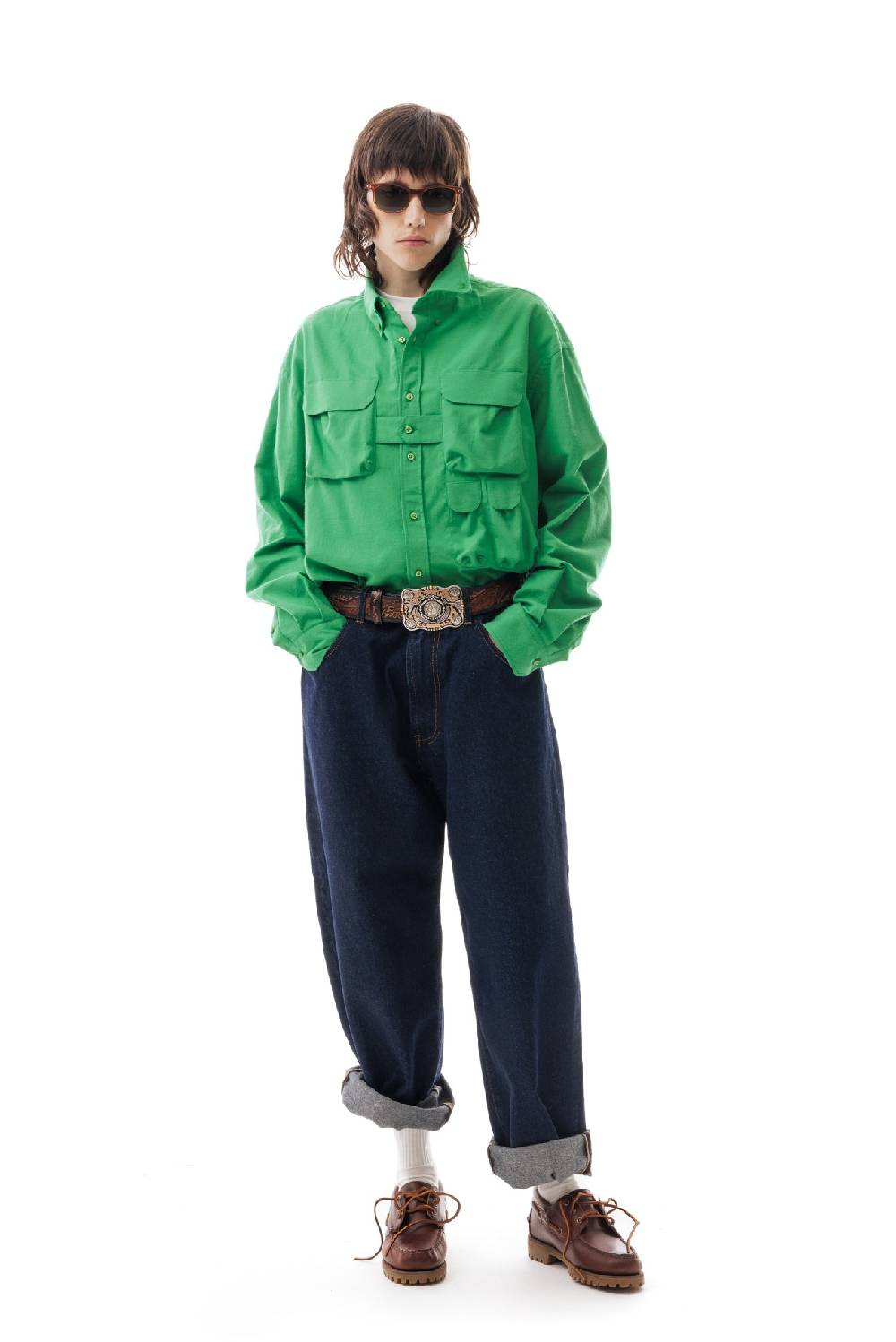 Lc23 Flannel Multipocket Shirt Green Nuovo