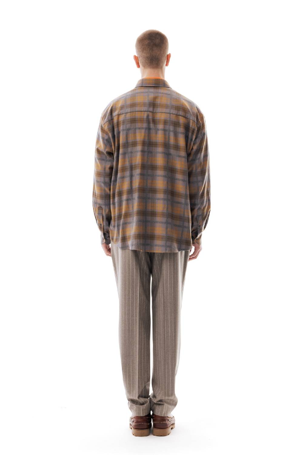 Lc23 Flannel Check Shirt Grey/Camel Vendita