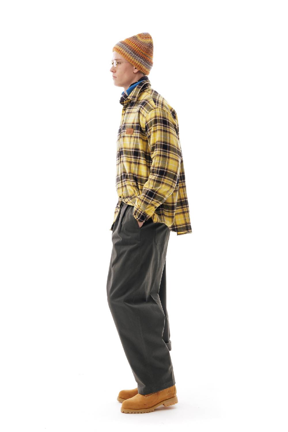 Lc23 Flannel Check Shirt Yellow/Grey Spedizione Gratuita