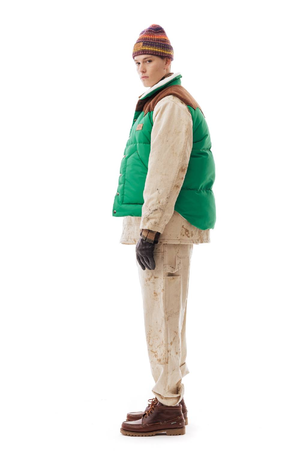 Lc23 Paneled Down Vest Green Soddisfazione Garantita