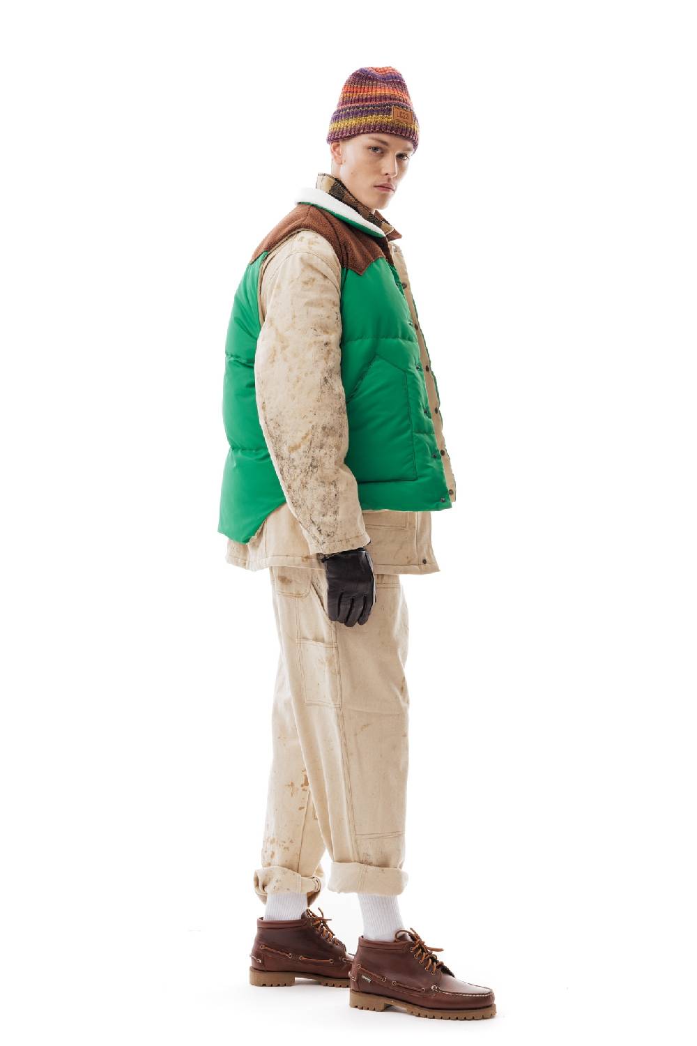Lc23 Paneled Down Vest Green Soddisfazione Garantita