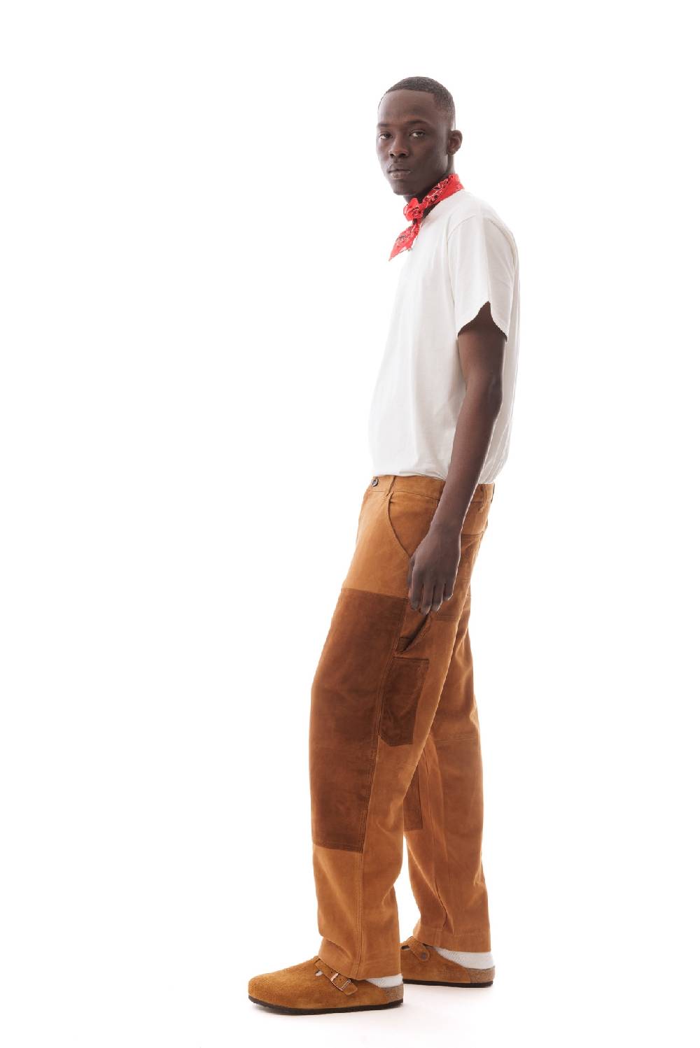 Lc23 Suede Work Trousers Camel Prezzo Ridotto