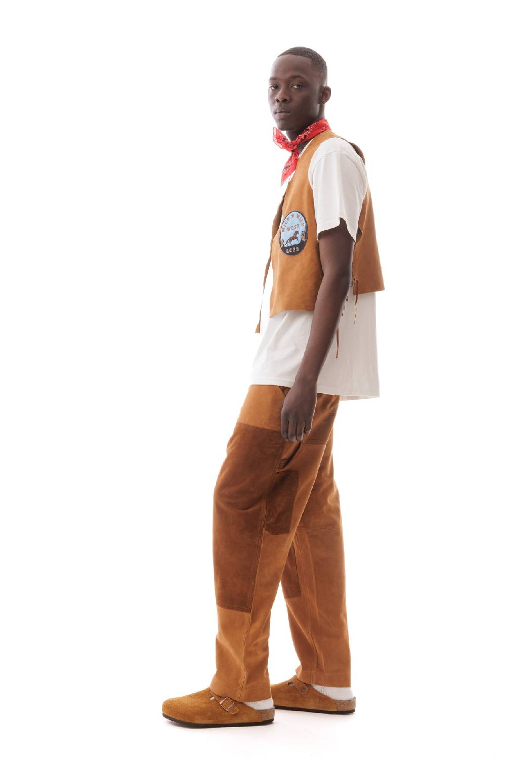 Lc23 Multipatch Suede Vest Camel Outlet