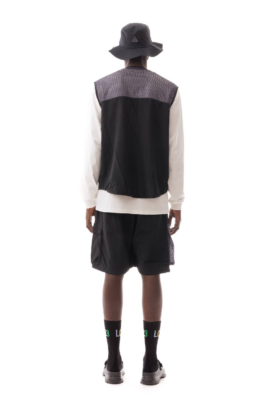 Lc23 Nylon Multipocket Vest Black In Vendita
